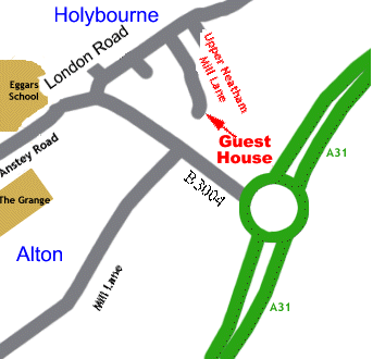accommodation alton hampshire detailed map